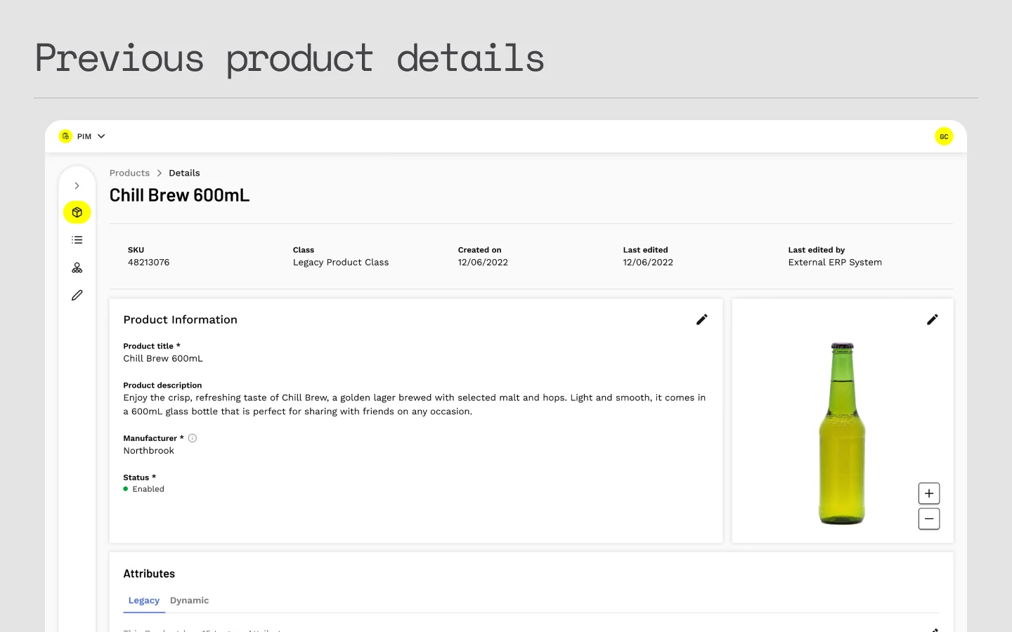 Product details before the redesign.